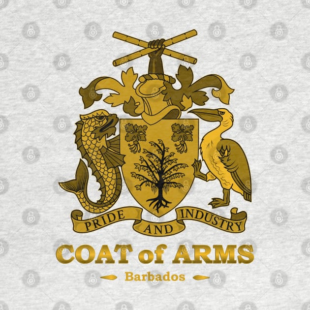Barbados Coat of Arms Gold by IslandConcepts